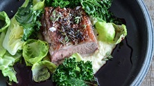 grilled lamb with cabbage